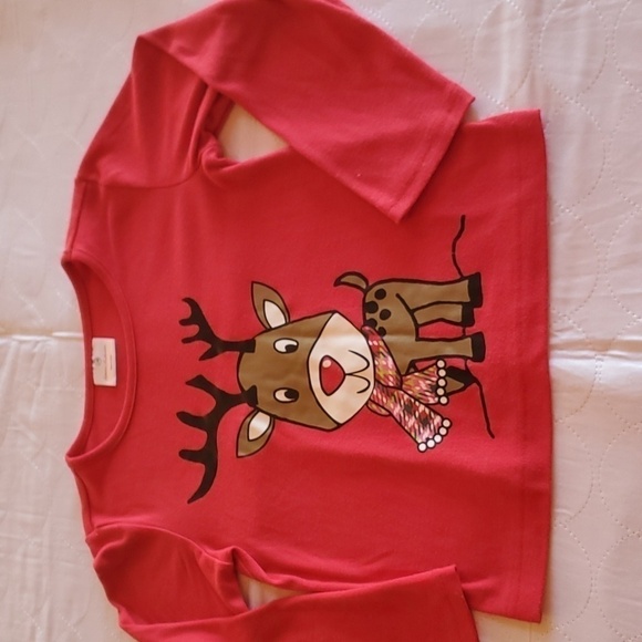 Hanna Andersson Holiday Reindeer Sz 8 Top - Picture 1 of 8
